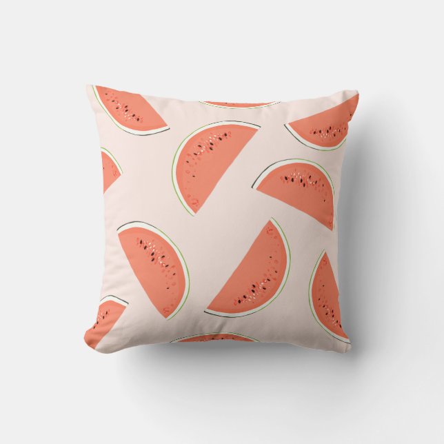 Watermelon Painting Throw Pillow (Front)