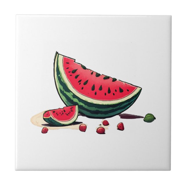 Watermelon Palestine Ceramic Tile (Front)