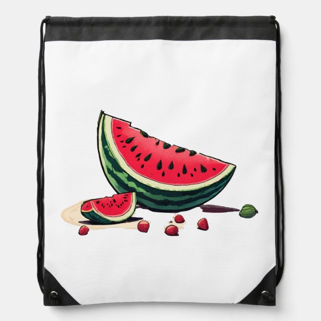 Watermelon Palestine Drawstring Bag (Front)