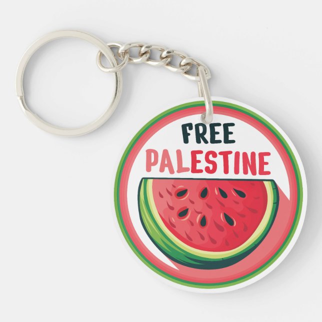 Watermelon Palestine Free Colorfull Keychain (Front)