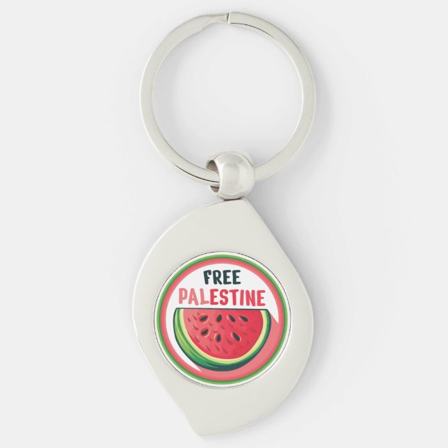 Watermelon Palestine Free Colorfull Keychain (Front)