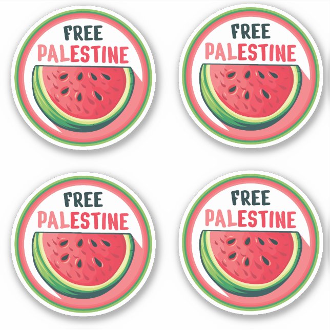 Watermelon Palestine Free Colorfull Sticker (Front)