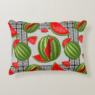 Watermelon Palestine Map Slice Accent Pillow