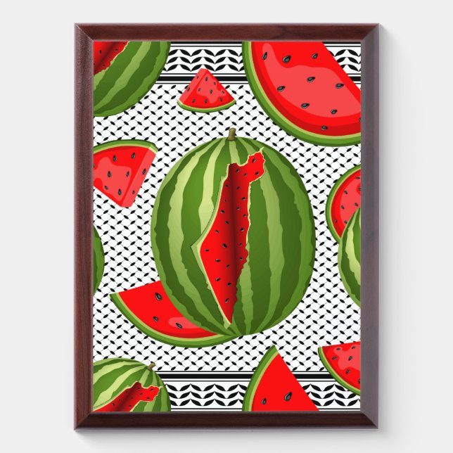 Watermelon Palestine Map Slice Award Plaque (Vertical)