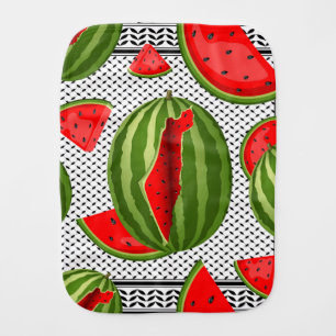 Watermelon Palestine Map Slice Baby Burp Cloth