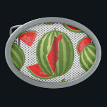 Watermelon Palestine Map Slice Belt Buckle<br><div class="desc">The watermelon is a symbol of Palestinians' public expression in protests and artworks, representing the struggle against the Israeli occupation of the Palestinian territories. Original Vector Illustration Copyright BluedarkArt.</div>