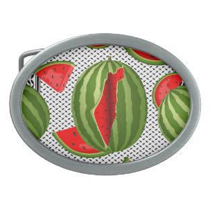 Watermelon Palestine Map Slice Belt Buckle