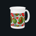 Watermelon Palestine Map Slice Beverage Pitcher<br><div class="desc">The watermelon is a symbol of Palestinians' public expression in protests and artworks,  representing the struggle against the Israeli occupation of the Palestinian territories. Original Vector Illustration Copyright BluedarkArt.</div>