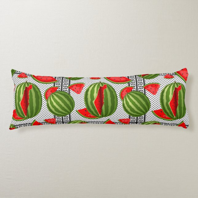 Watermelon Palestine Map Slice Body Pillow (Front)