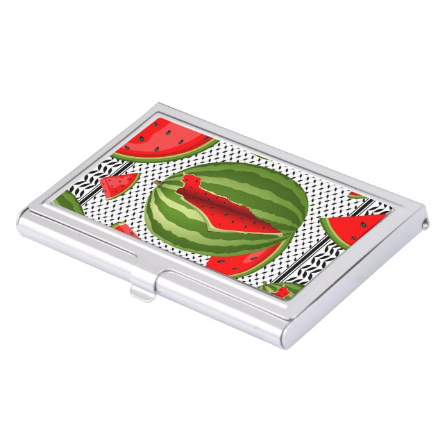 Watermelon Palestine Map Slice Business Card Case (Front)