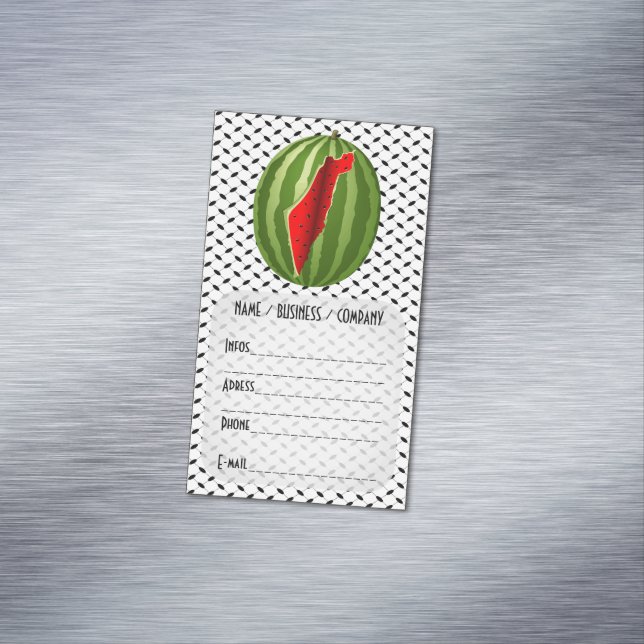 Watermelon Palestine Map Slice Business Card Magnet (In Situ)