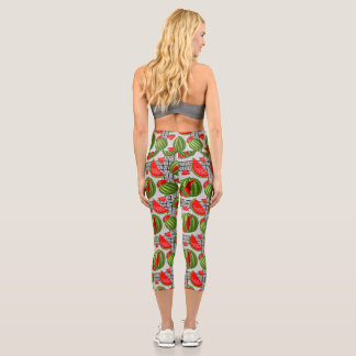 Watermelon Palestine Map Slice Capri Leggings