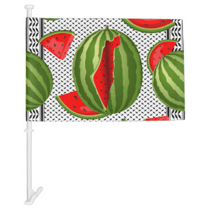 Watermelon Palestine Map Slice Car Flag