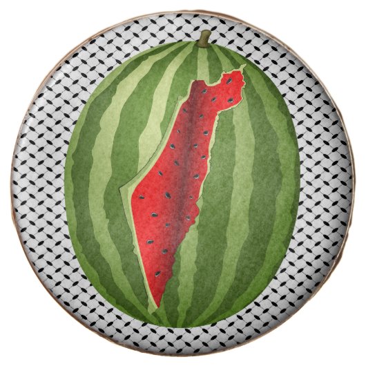 Watermelon Palestine Map Slice Chocolate Covered Oreo (Front)