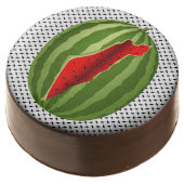 Watermelon Palestine Map Slice Chocolate Covered Oreo (Angled)
