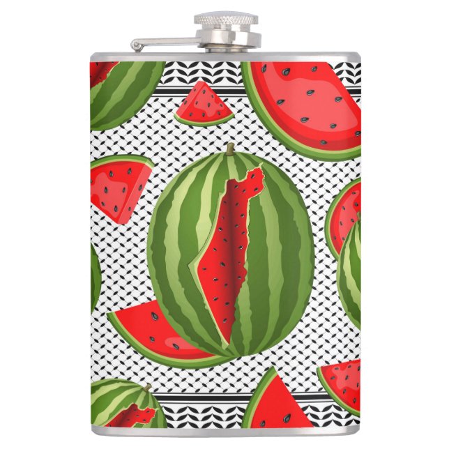 Watermelon Palestine Map Slice Flask (Front)