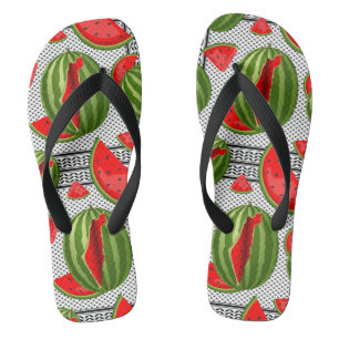 Watermelon Palestine Map Slice Flip Flops