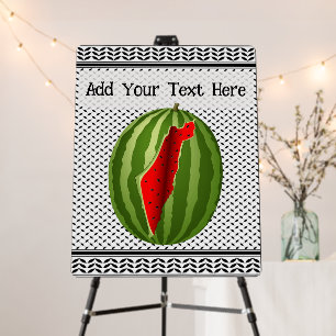 Watermelon Palestine Map Slice Foam Board