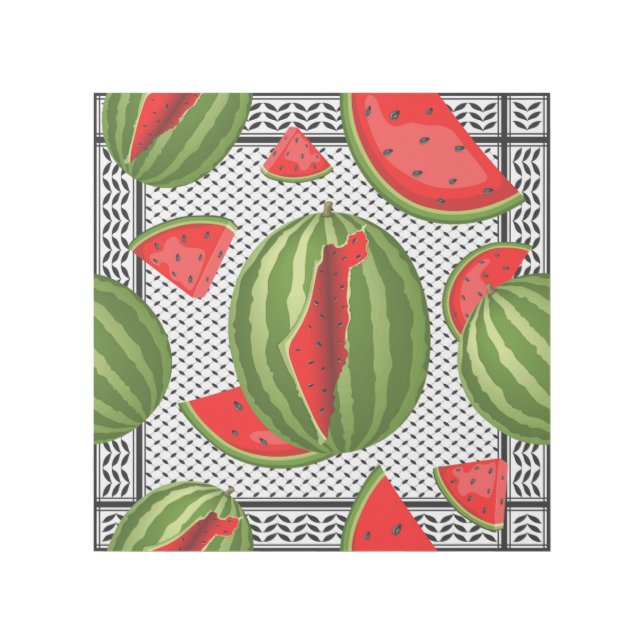 Watermelon Palestine Map Slice Gallery Wrap (Front)