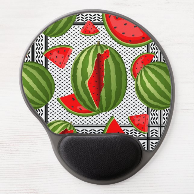 Watermelon Palestine Map Slice Gel Mouse Pad (Front)