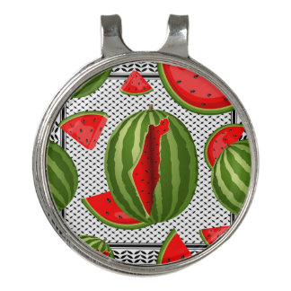 Watermelon Palestine Map Slice Golf Hat Clip