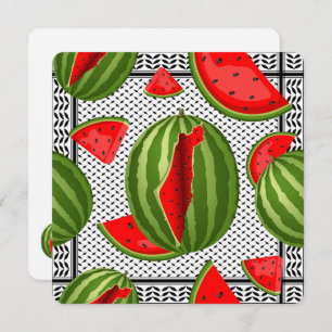 Watermelon Palestine Map Slice Holiday Card
