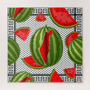 Watermelon Palestine Map Slice Jigsaw Puzzle