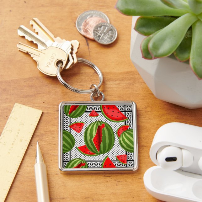 Watermelon Palestine Map Slice Keychain (Desk)