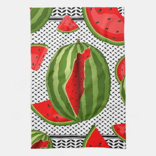 Watermelon Palestine Map Slice Kitchen Towel