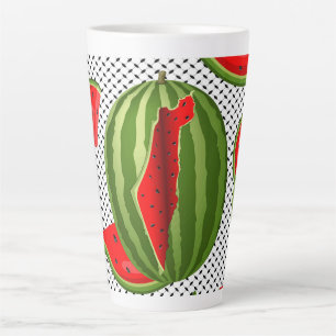 Watermelon Palestine Map Slice Latte Mug