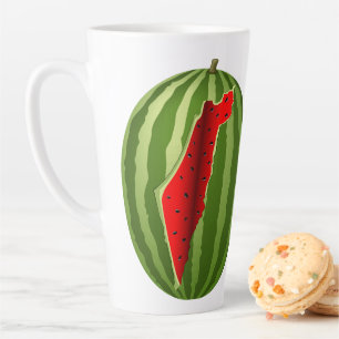 Watermelon Palestine Map Slice Latte Mug