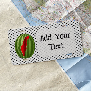 Watermelon Palestine Map Slice License Plate