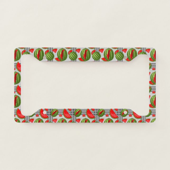 Watermelon Palestine Map Slice License Plate Frame (Front)