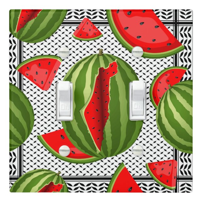 Watermelon Palestine Map Slice Light Switch Cover (In Situ)
