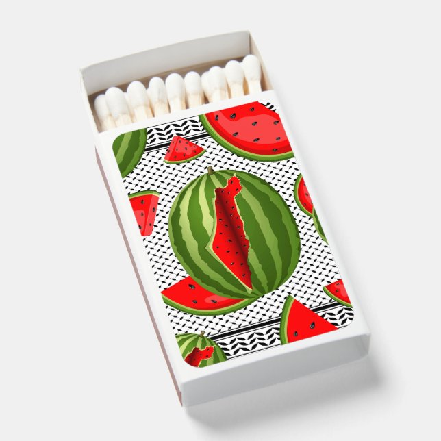 Watermelon Palestine Map Slice Matchboxes (Front Open)
