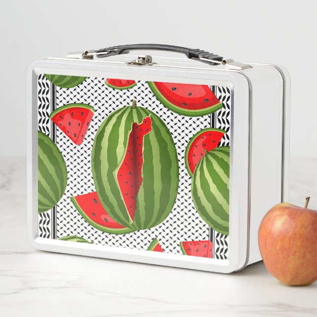 Watermelon Palestine Map Slice Metal Lunch Box (In Situ)