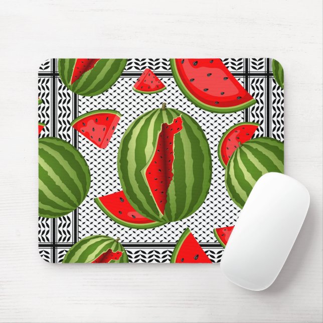 Watermelon Palestine Map Slice Mouse Pad (With Mouse)