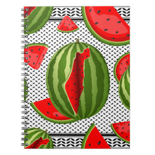 Watermelon Palestine Map Slice Notebook