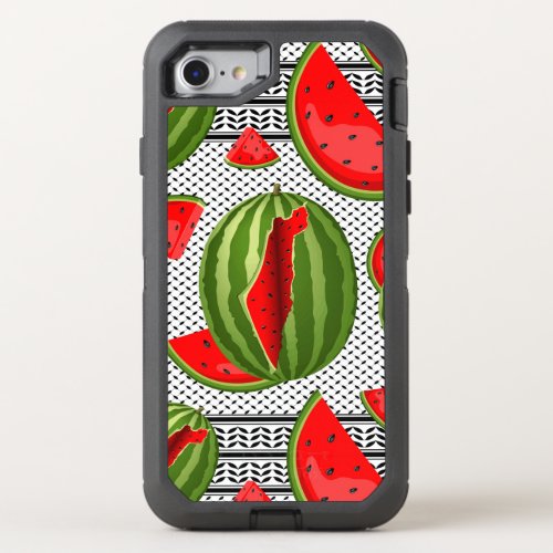 Watermelon Palestine Map Slice OtterBox Defender iPhone SE87 Case