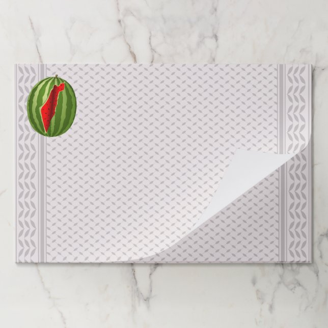 Watermelon Palestine Map Slice Paper Pad (Folded)
