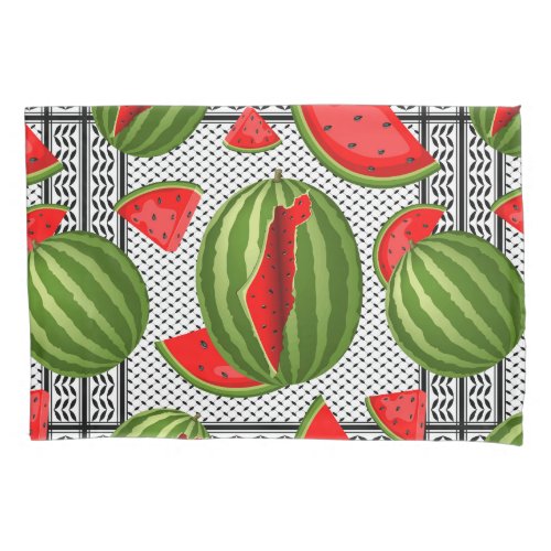 Watermelon Palestine Map Slice Pillow Case