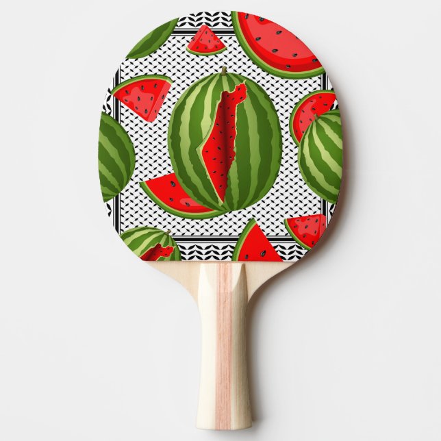 Watermelon Palestine Map Slice Ping Pong Paddle (Front)