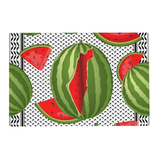 Watermelon Palestine Map Slice Placemat (Front)