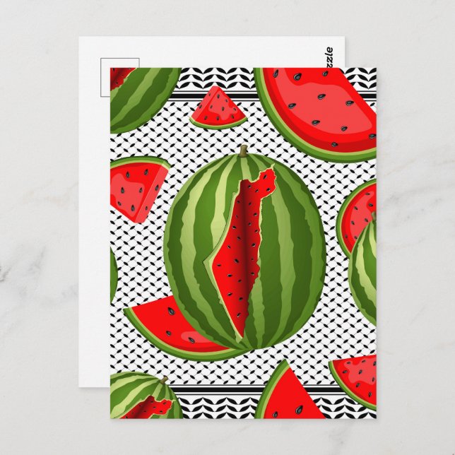 Watermelon Palestine Map Slice Postcard (Front/Back)