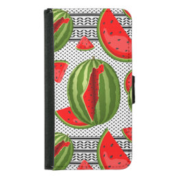 Watermelon Palestine Map Slice Samsung Galaxy S5 Wallet Case