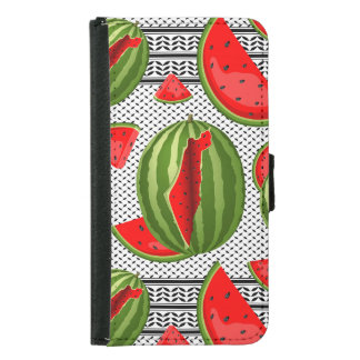 Watermelon Palestine Map Slice Samsung Galaxy S5 Wallet Case