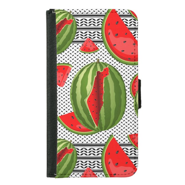 Watermelon Palestine Map Slice Samsung Galaxy Wallet Case (Front)