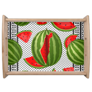 Watermelon Palestine Map Slice Serving Tray