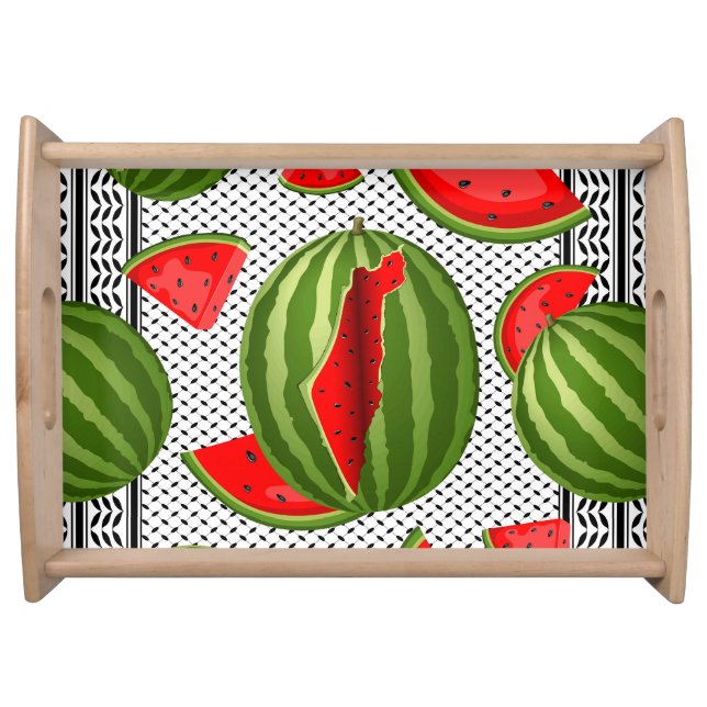 Watermelon Palestine Map Slice Serving Tray (Front)