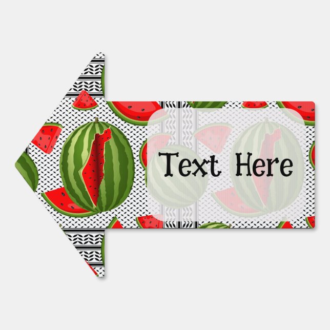 Watermelon Palestine Map Slice Sign (Front)